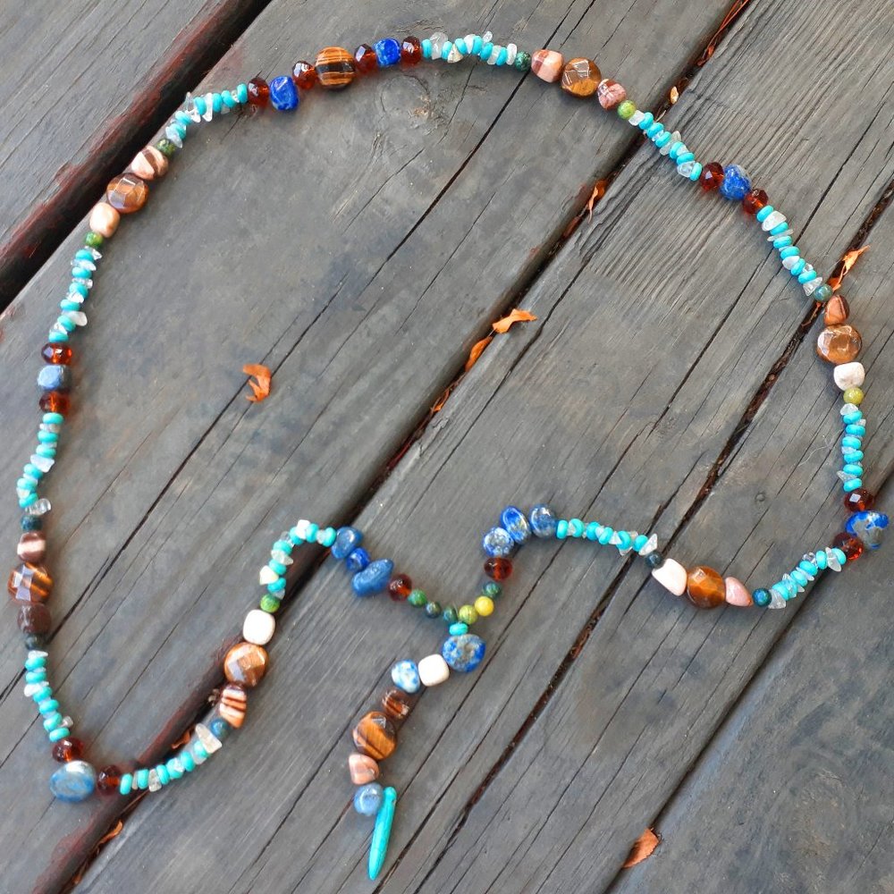 Lapis Jasper Tigers Eye Howlite Necklace